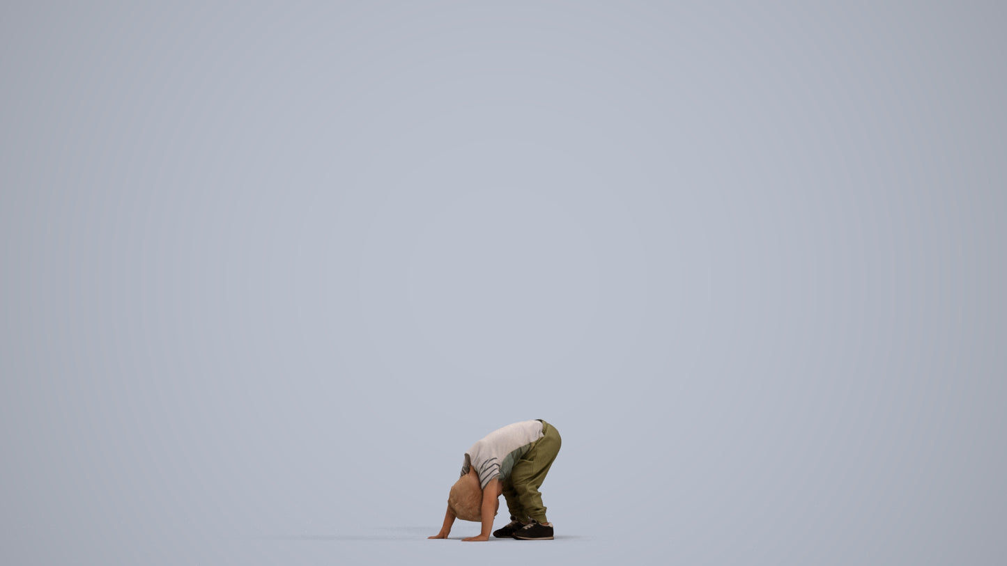 3D scanned boy kids casual, photorealistic archviz people for Enscape and SketchUp, standing pose render