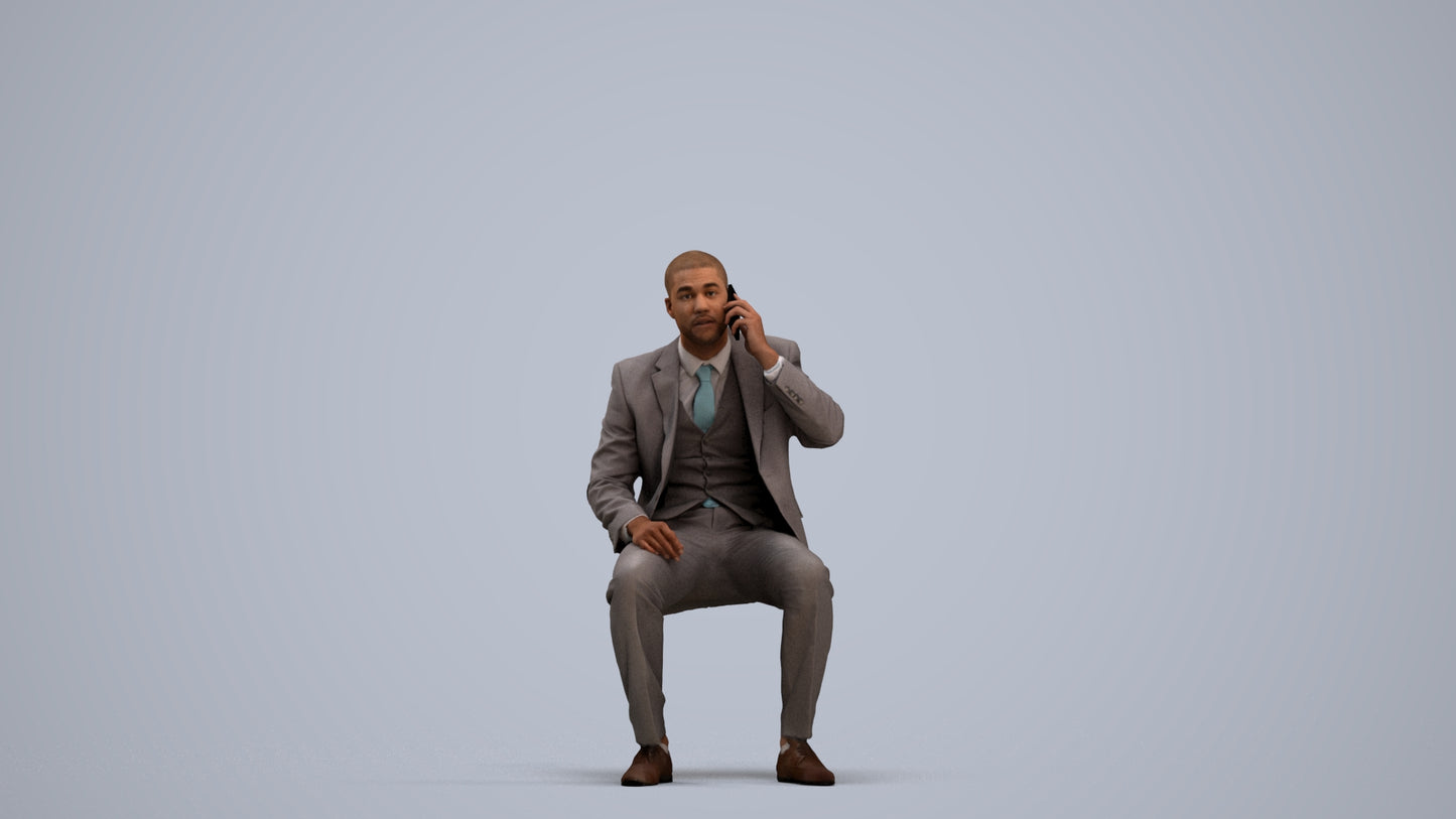 scanned 3D man business, photogrammetry people for Enscape and V-Ray, standing pose render