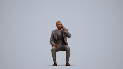 scanned 3D man business, photogrammetry people for Enscape and V-Ray, standing pose render