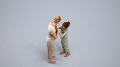 photogrammetry 3D girl mix, realistic human model archviz FBX, back view render