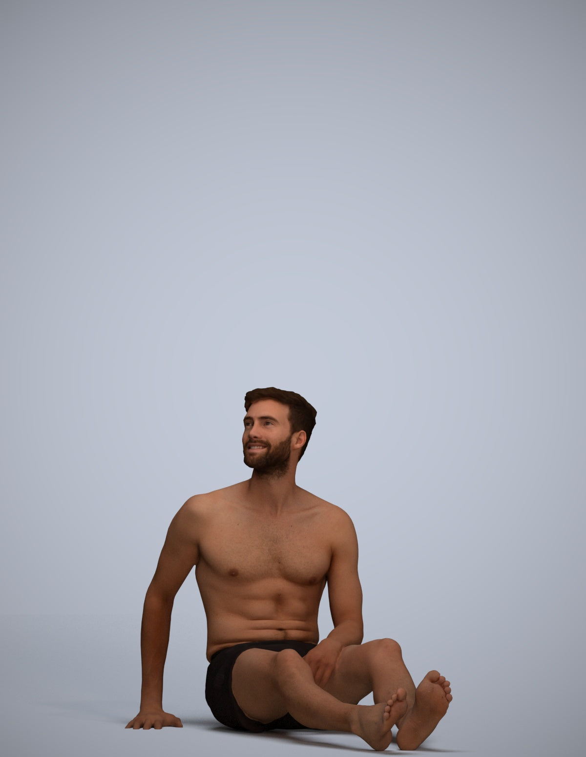 3D people model man pool, scanned human for 3ds Max rendering