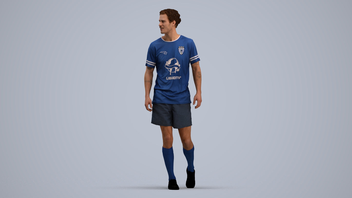 3D scanned man sport, photorealistic archviz people for Enscape and SketchUp, standing pose render