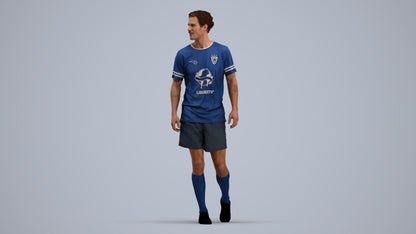 3D scanned man sport, photorealistic archviz people for Enscape and SketchUp, standing pose render