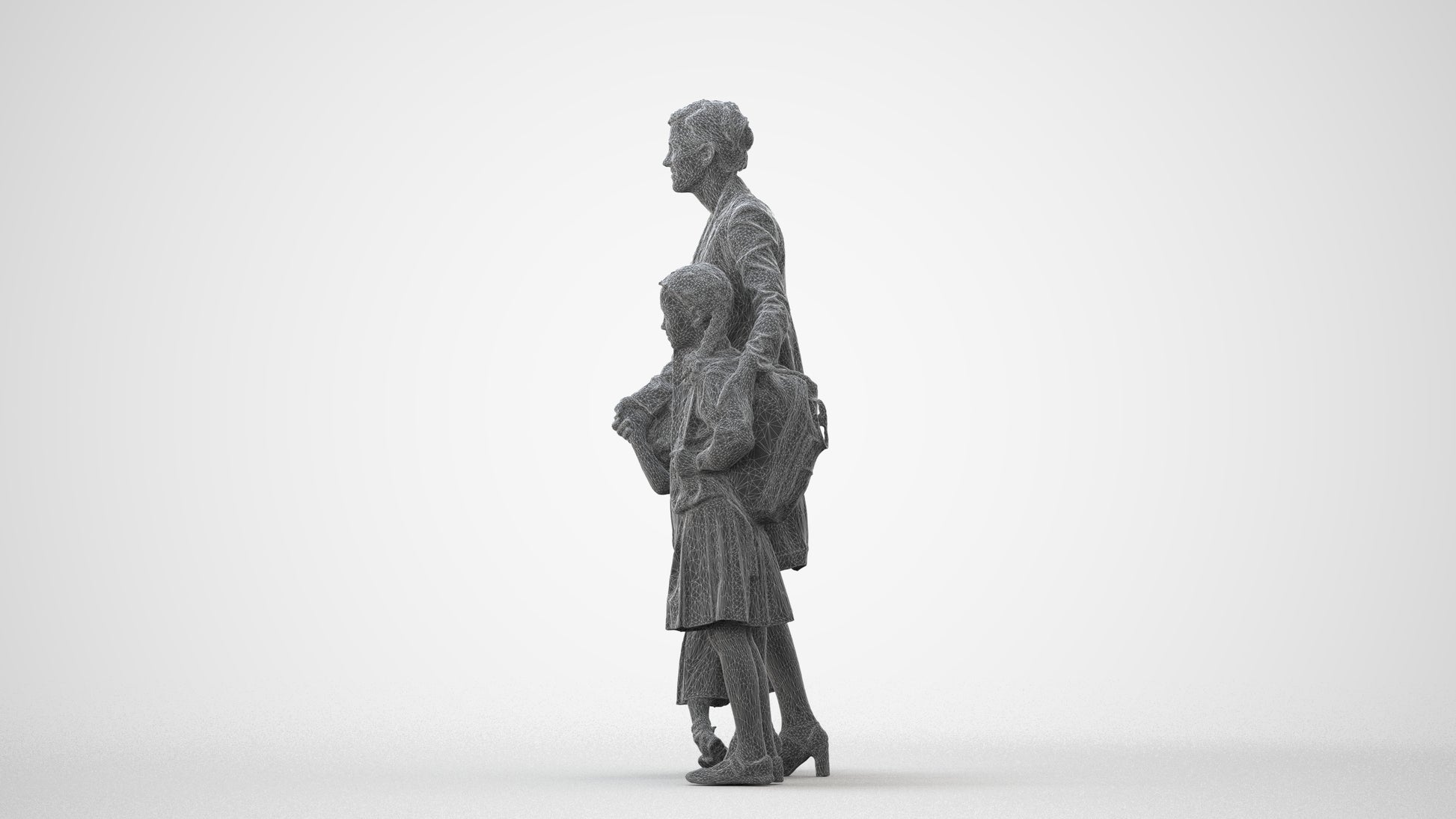 photogrammetry 3D girl kids, realistic human model archviz FBX, square thumbnail
