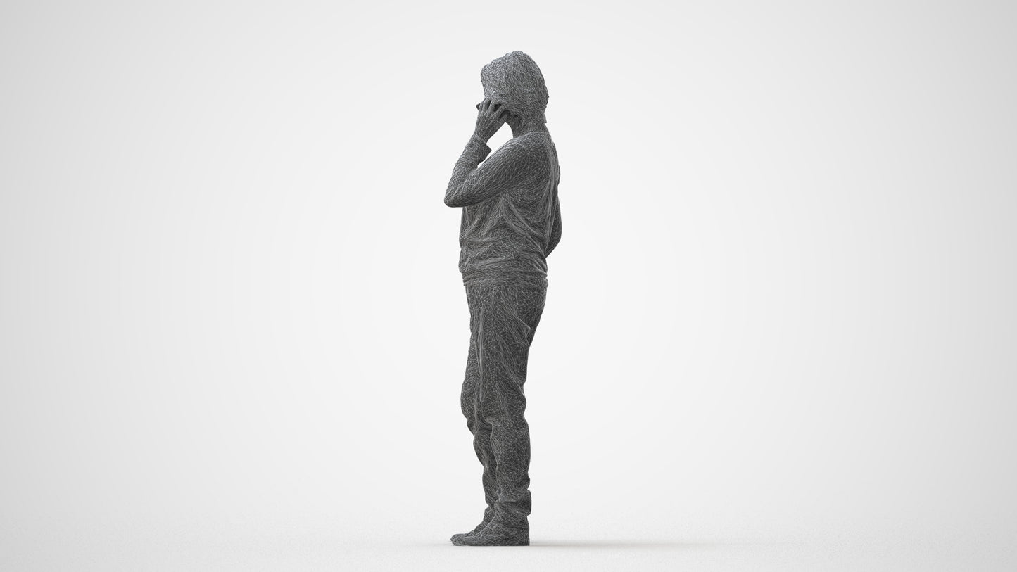 realistic 3D woman casual standing, scanned archviz people for Blender and 3ds Max, square thumbnail