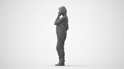 realistic 3D woman casual standing, scanned archviz people for Blender and 3ds Max, square thumbnail