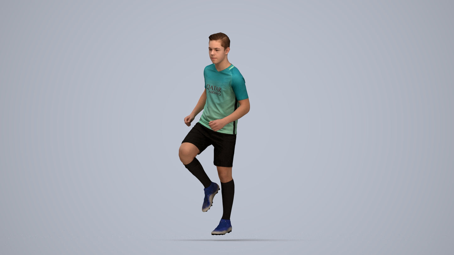 scanned 3D boy sport, photogrammetry people for Enscape and V-Ray, top-down view render