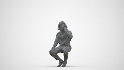 realistic 3D man casual sitting, scanned archviz people for Blender and 3ds Max, three-quarter front view render