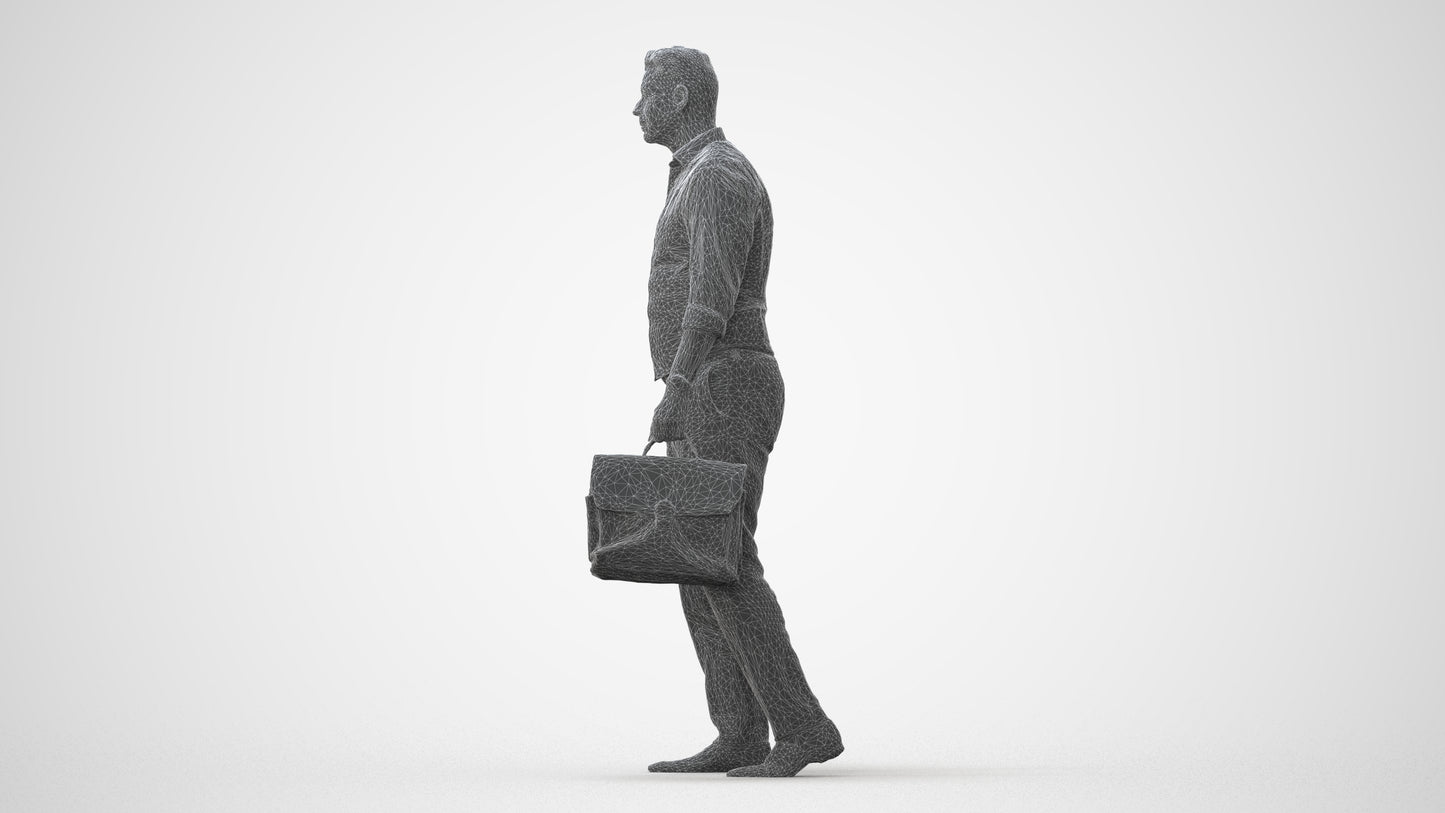 realistic 3D people man business walking, render-ready for V-Ray and Corona, FBX OBJ, square thumbnail