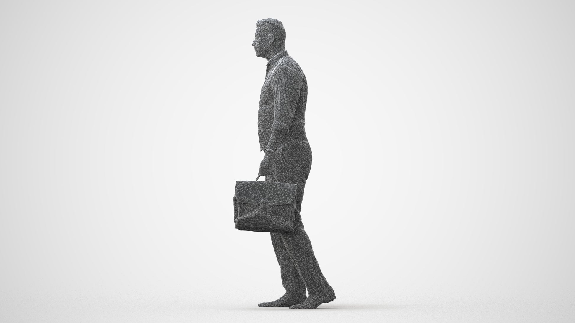 realistic 3D people man business walking, render-ready for V-Ray and Corona, FBX OBJ, square thumbnail