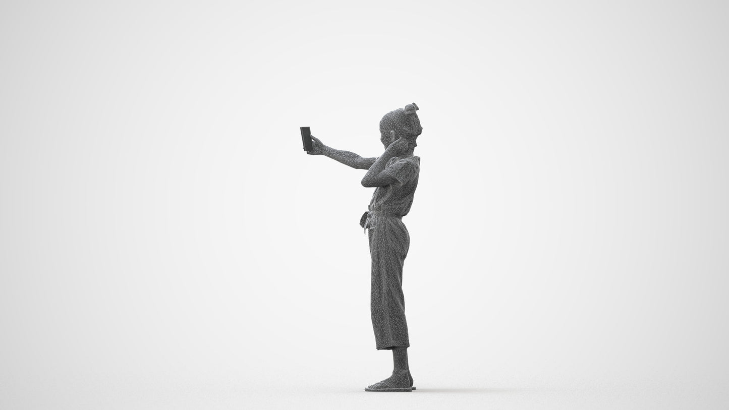 3D people model girl kids, scanned human for 3ds Max rendering, square thumbnail