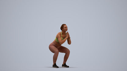 realistic 3D people woman sport, render-ready for V-Ray and Corona, FBX OBJ, standing pose render