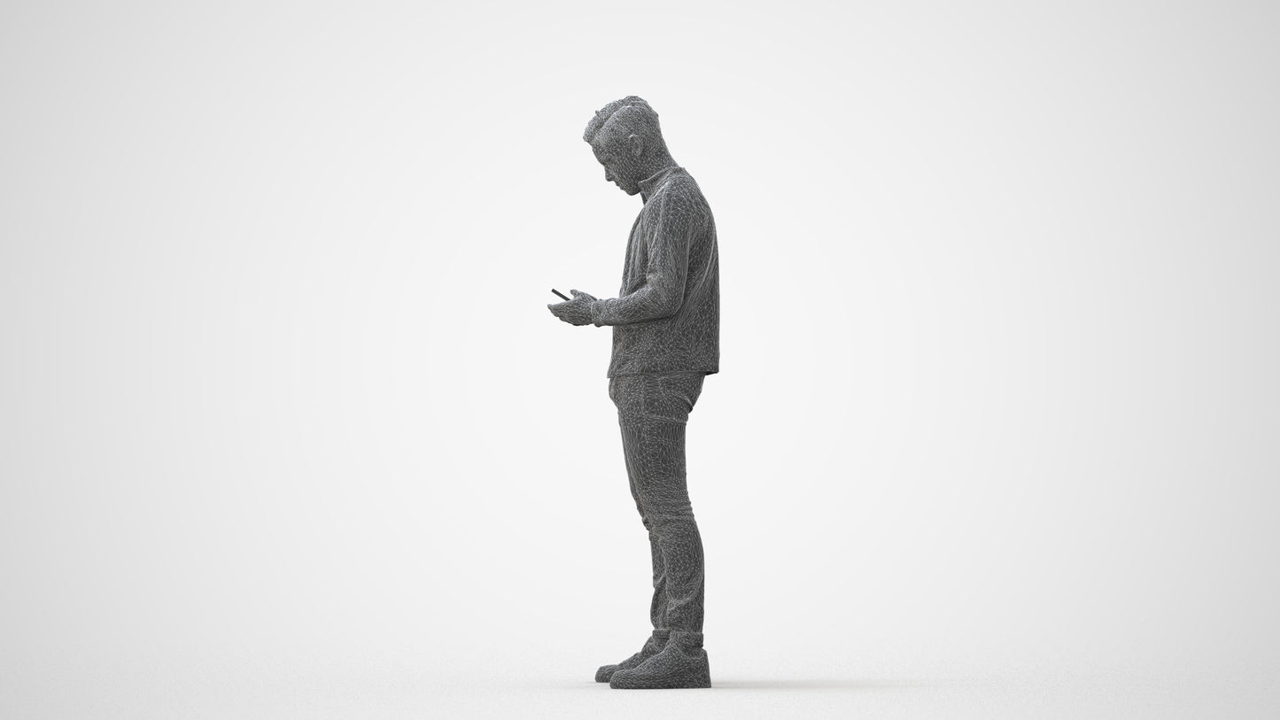 scanned 3D boy casual kids, photogrammetry people for Enscape and V-Ray, square thumbnail