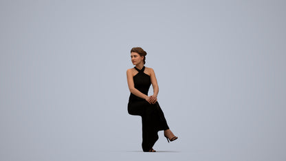 realistic 3D woman formal formalaffairs, scanned archviz people for Blender and 3ds Max, top-down view render