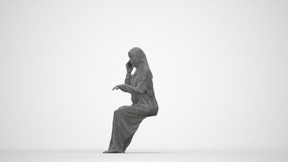 3D people model woman business, scanned human for 3ds Max rendering, wireframe back view