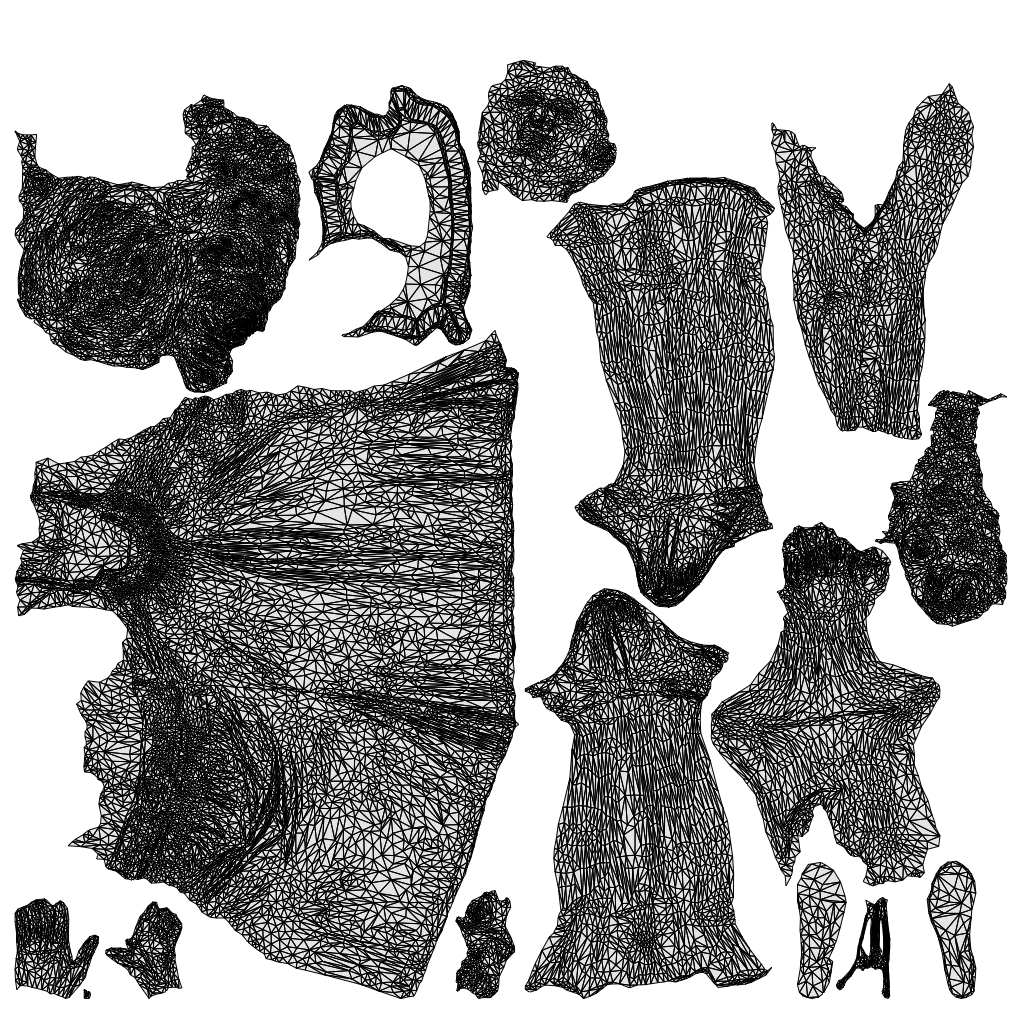 3D human model woman standing, photogrammetry scanned person for archviz, wireframe top-down view