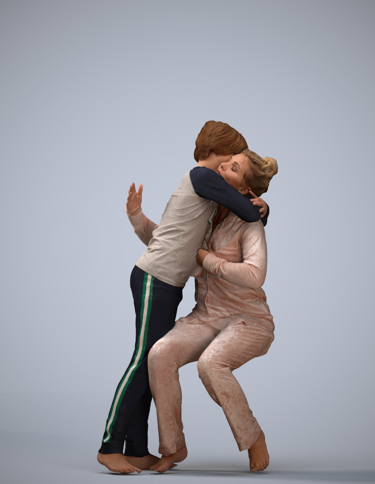 realistic 3D human girl kids, archviz people FBX OBJ for Blender