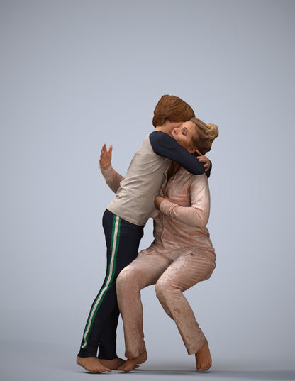 realistic 3D human girl kids, archviz people FBX OBJ for Blender