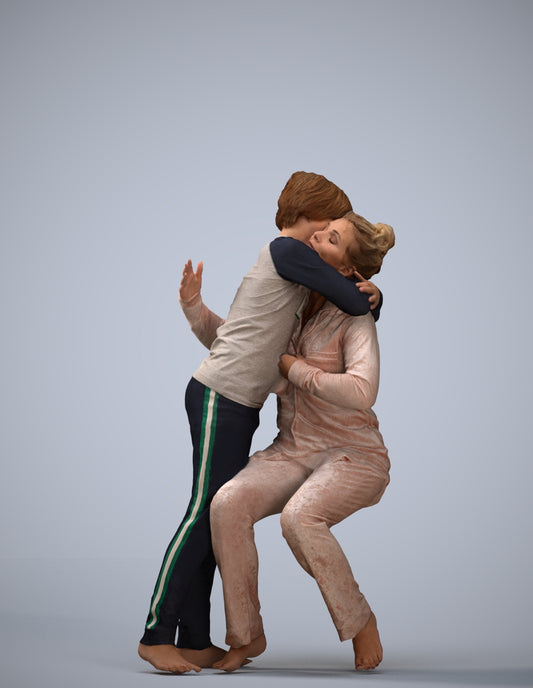 realistic 3D human girl kids, archviz people FBX OBJ for Blender