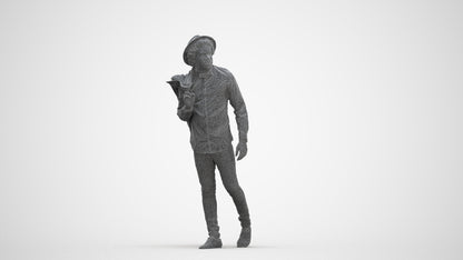 realistic 3D people man casual standing, render-ready for V-Ray and Corona, FBX OBJ, three-quarter front view render