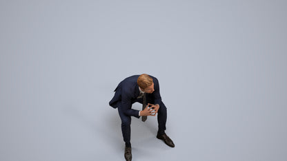 realistic 3D people man business, render-ready for V-Ray and Corona, FBX OBJ, back view render