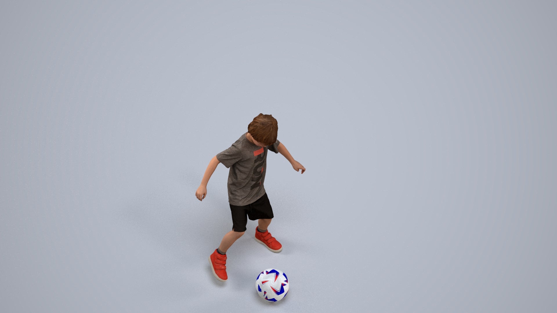 realistic 3D boy casual kids, scanned archviz people for Blender and 3ds Max, back view render