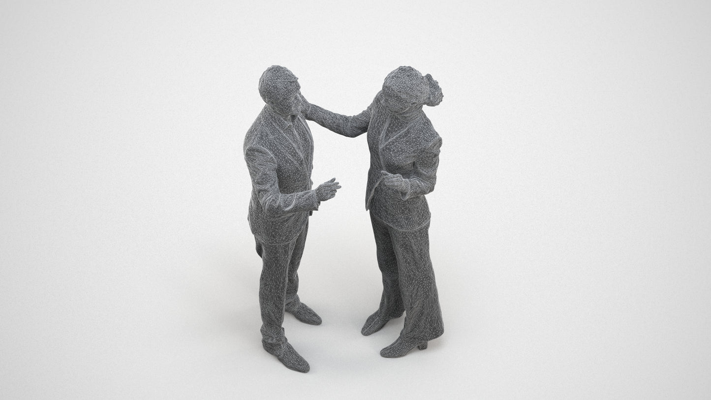 realistic 3D man business shopping, scanned archviz people for Blender and 3ds Max, wireframe three-quarter view