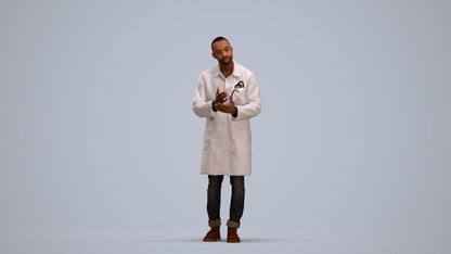 3D scanned man standing, photorealistic archviz people for Enscape and SketchUp, standing pose render