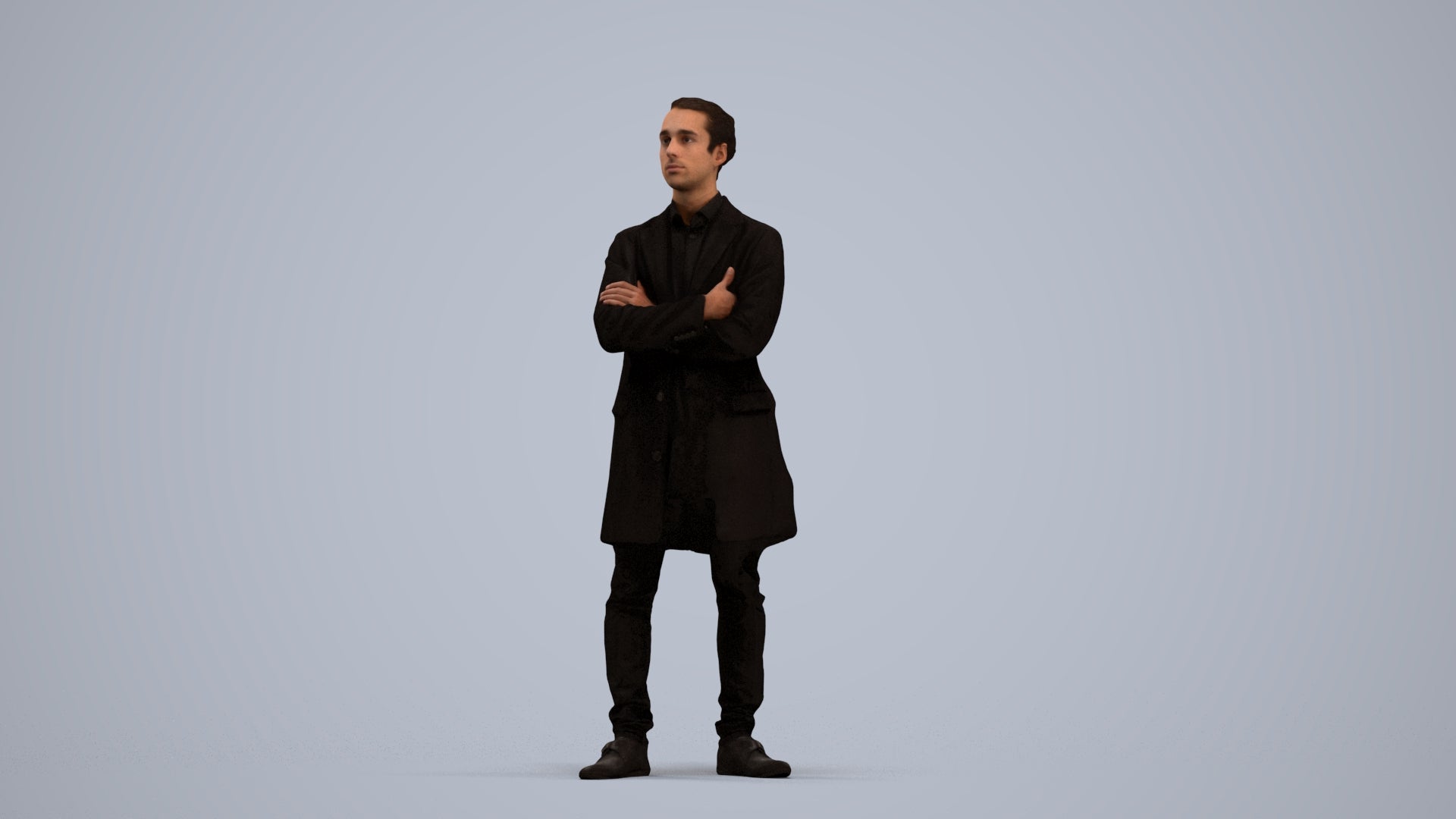 realistic 3D human man casual standing, archviz people FBX OBJ for Blender, standing pose render