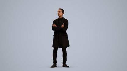 realistic 3D human man casual standing, archviz people FBX OBJ for Blender, standing pose render