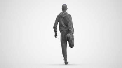 realistic 3D human man sport, archviz people FBX OBJ for Blender, wireframe front view