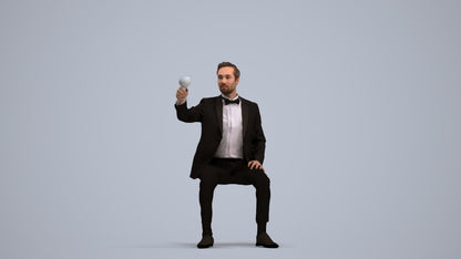 realistic 3D man formal formalaffairs, scanned archviz people for Blender and 3ds Max, standing pose render
