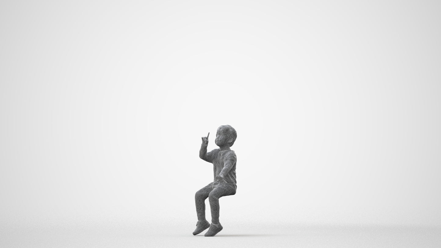 scanned 3D boy casual kids, photogrammetry people for Enscape and V-Ray, square thumbnail