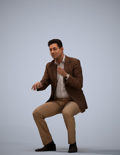 3D scanned man business, photorealistic archviz people for Enscape and SketchUp