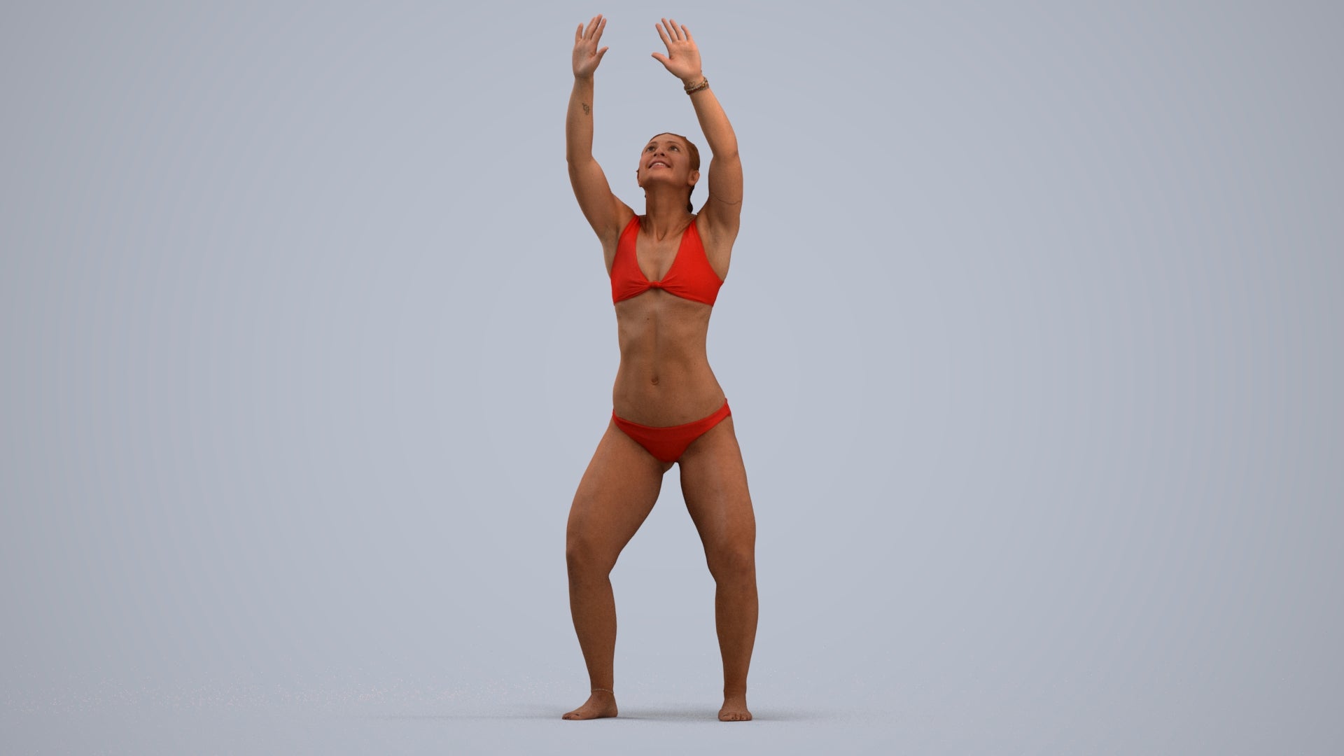 scanned 3D woman pool, photogrammetry people for Enscape and V-Ray, standing pose render
