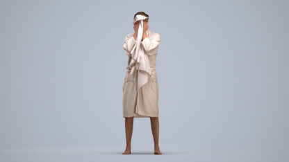 realistic 3D man bathroom, scanned archviz people for Blender and 3ds Max, standing pose render