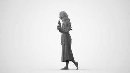 scanned 3D woman casual sport, photogrammetry people for Enscape and V-Ray, square thumbnail