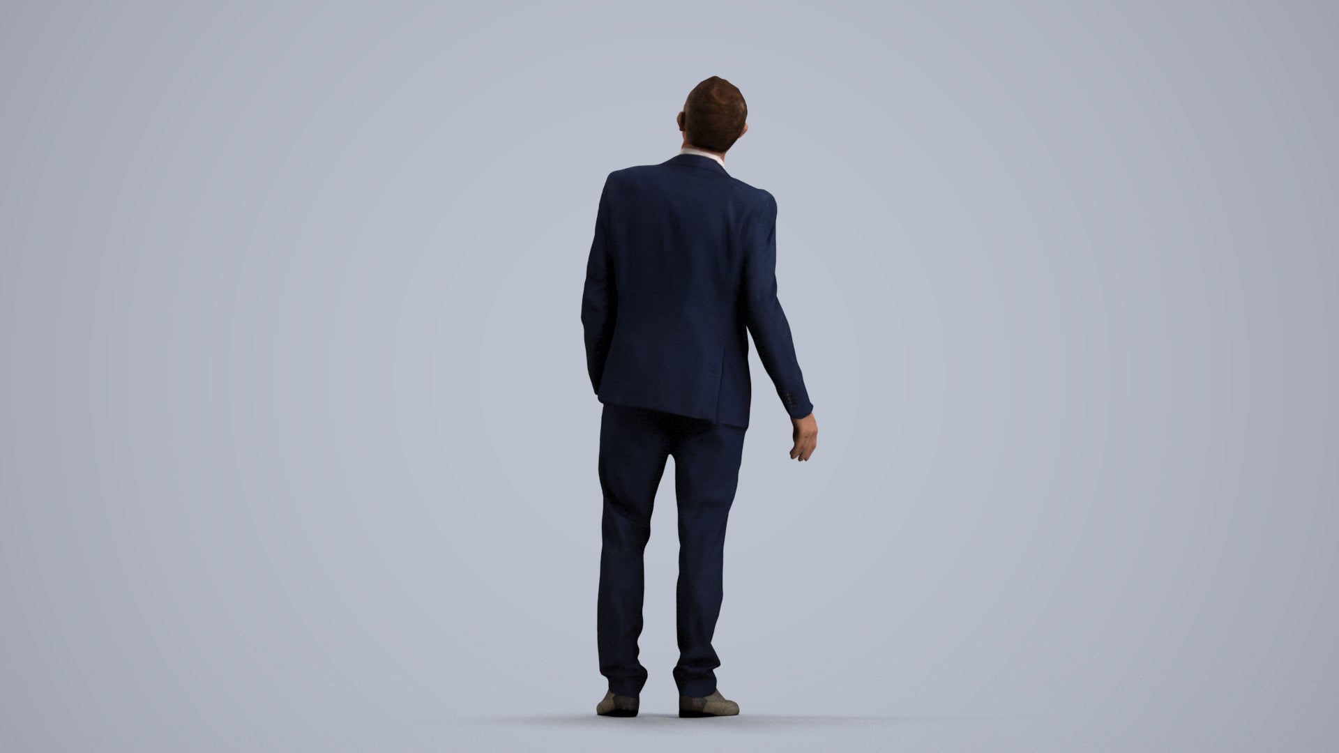 3D people model senior man business, scanned human for 3ds Max rendering, front view render