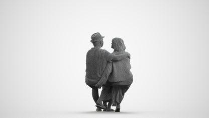 3D scanned girl kids, photorealistic archviz people for Enscape and SketchUp, wireframe front view