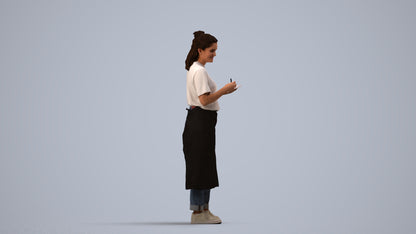 photogrammetry 3D woman mix, realistic human model archviz FBX, side view render