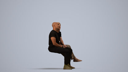 realistic 3D woman casual couple, scanned archviz people for Blender and 3ds Max, side view render