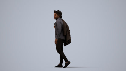 realistic 3D people man casual standing, render-ready for V-Ray and Corona, FBX OBJ, three-quarter view render