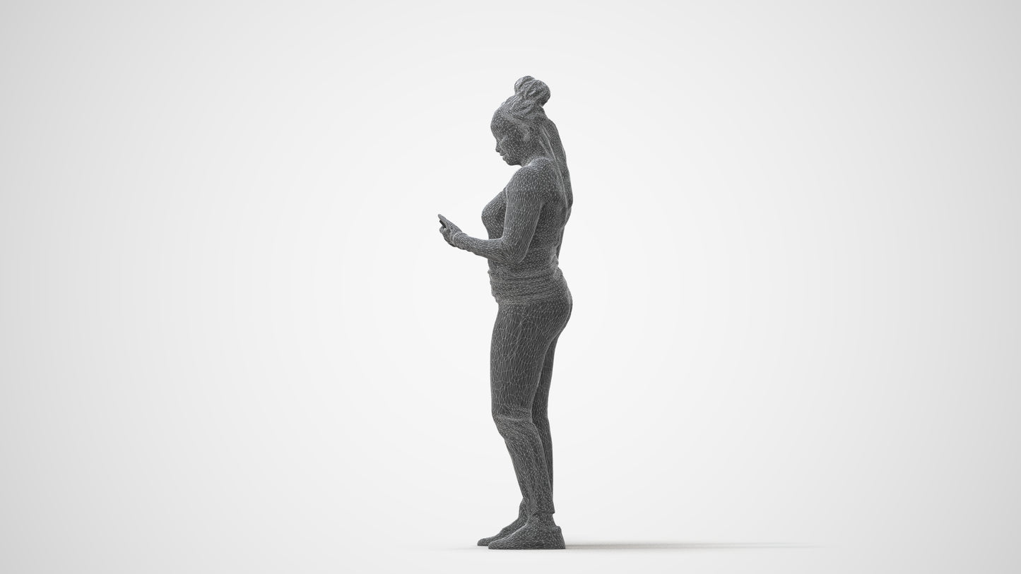 realistic 3D people woman casual standing, render-ready for V-Ray and Corona, FBX OBJ, square thumbnail