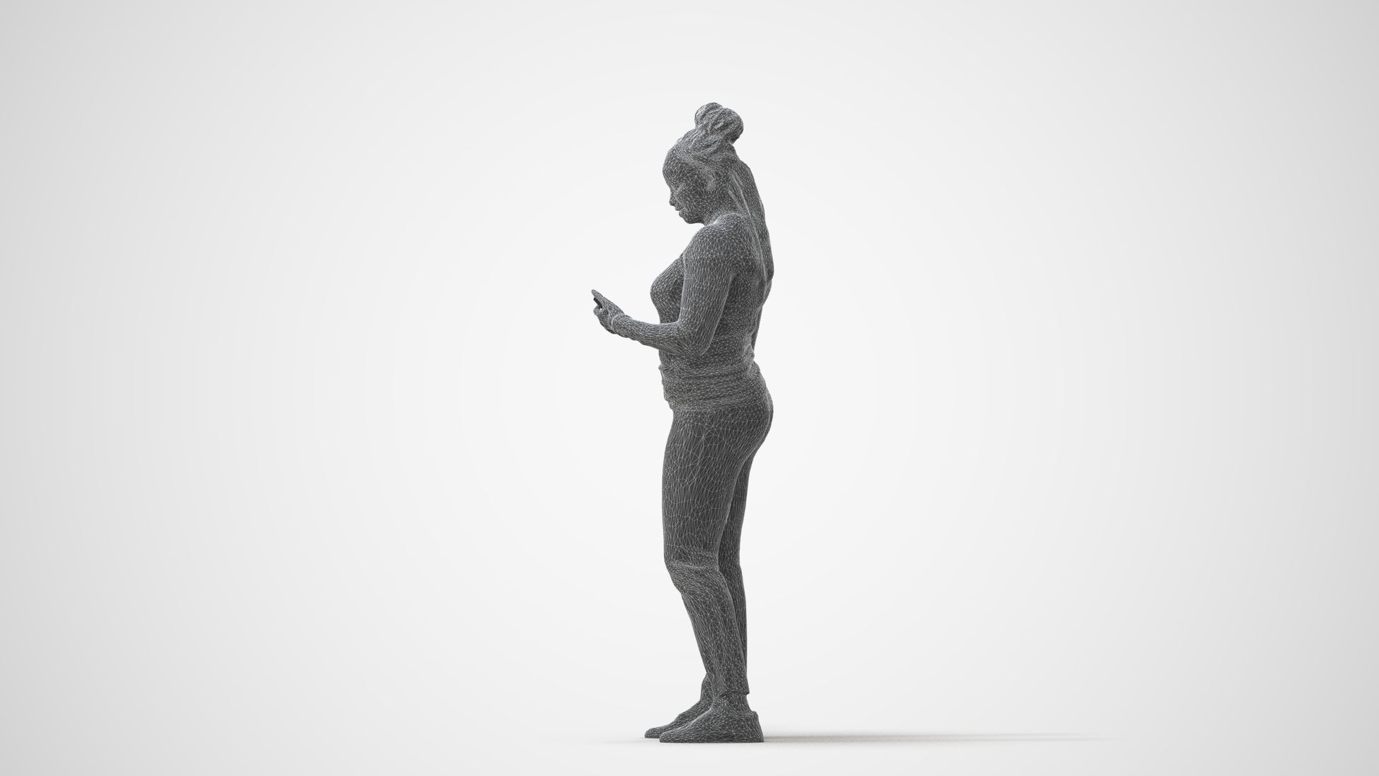 realistic 3D people woman casual standing, render-ready for V-Ray and Corona, FBX OBJ, square thumbnail