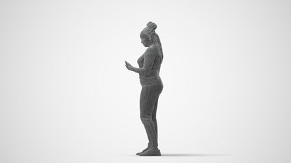 realistic 3D people woman casual standing, render-ready for V-Ray and Corona, FBX OBJ, square thumbnail