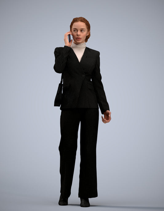 scanned 3D woman business, photogrammetry people for Enscape and V-Ray