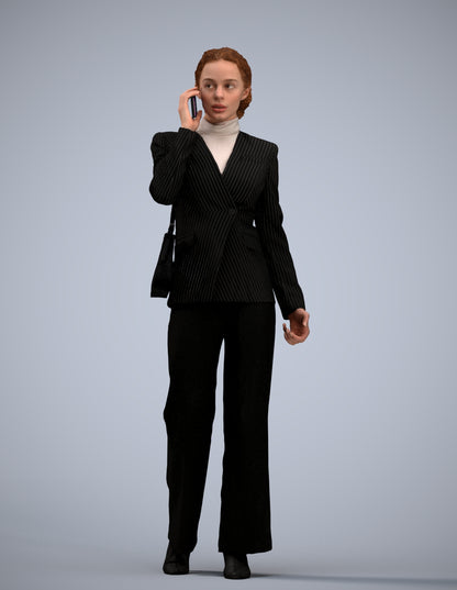 scanned 3D woman business, photogrammetry people for Enscape and V-Ray