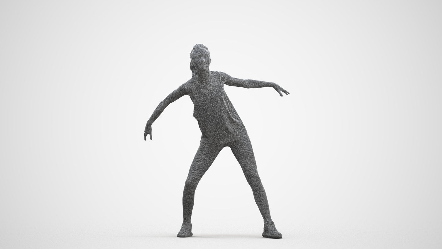 realistic 3D people woman sport, render-ready for V-Ray and Corona, FBX OBJ, three-quarter front view render