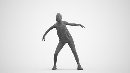 realistic 3D people woman sport, render-ready for V-Ray and Corona, FBX OBJ, three-quarter front view render