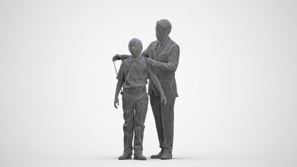 3D people model girl kids, scanned human for 3ds Max rendering, three-quarter front view render